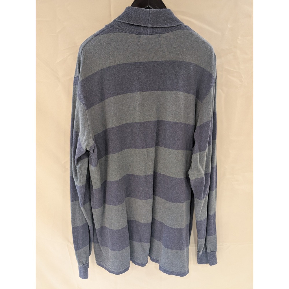 VTG Polo Ralph Lauren Striped Turtleneck Mens XL‎ Gray Blue Long Sleeve Cotton - Picture 4 of 5